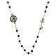 Steel necklace with hematite stones, anchor-shaped cross, Jubilee jewellery by Endless s1