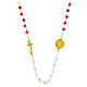 Jubilee necklace golden anchor cross colored crystal steel, Endless  s3
