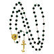 Steel rosary with green glass beads, Jubilee medal and golden anchor-shaped cross, Endless s6