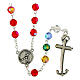 Steel Jubilee rosary with colored crystal beads, Endless s1