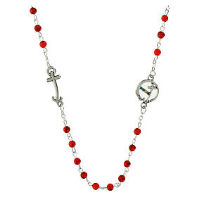 Steel rosary with red and black stone beads, Jubilee by Endless