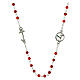 Steel rosary with red and black stone beads, Jubilee by Endless s1