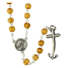 Steel rosary with 0.24 in beads, olivewood finish, Jubilee by Endless