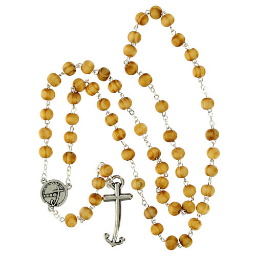 Steel rosary with 0.24 in beads, olivewood finish, Jubilee by Endless 5