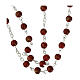 Jubilee rosary with red glass beads and golden cross by Endless s5