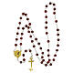 Jubilee rosary with red glass beads and golden cross by Endless s6