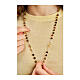 Necklace with tiger's eye beads and golden anchor-shaped cross, Jubilee jewels by Endless s2