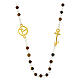 Necklace with tiger's eye beads and golden anchor-shaped cross, Jubilee jewels by Endless s3