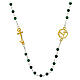 Steel necklace with malachite beads and golden anchor-shaped cross, Jubilee jewels by Endless s1