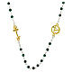 Steel necklace with malachite beads and golden anchor-shaped cross, Jubilee jewels by Endless s2