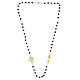 Steel necklace with onyx beads and golden anchor-shaped cross, Jubilee jewels by Endless s3