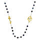 Steel necklace with sodalite beads and golden anchor-shaped cross, Jubilee jewels by Endless s1