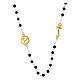 Steel necklace with sodalite beads and golden anchor-shaped cross, Jubilee jewels by Endless s2