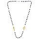 Steel necklace with sodalite beads and golden anchor-shaped cross, Jubilee jewels by Endless s3