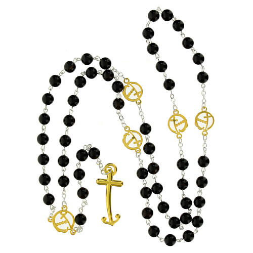 Jubiläumsrosenkranz aus Labradoritperlen mit vergoldetem Stahl Endless 4