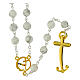 Steel rosary with white Howlite beads and golden cross, Jubilee jewels by Endless s1