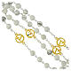 Steel rosary with white Howlite beads and golden cross, Jubilee jewels by Endless s3