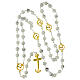 Steel rosary with white Howlite beads and golden cross, Jubilee jewels by Endless s4