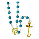 Rosary beads turquoise Jubilee golden cross, Endless s2