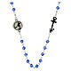 Necklace with blue faceted beads and black Jubilee cross by Endless s1