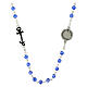 Necklace with blue faceted beads and black Jubilee cross by Endless s2