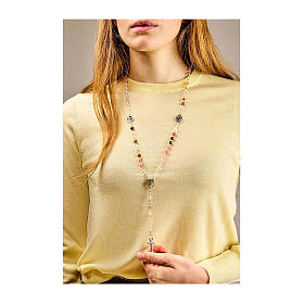 Steel rosary with pink quartz beads, Jubilee jewels by Endless