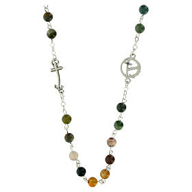 Necklace with Indian agate beads and Jubilee symbols by Endless