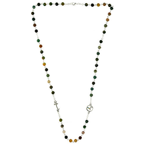 Necklace with Indian agate beads and Jubilee symbols by Endless 7