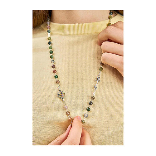 Jubilee 2025 Indian Agate Bead Necklace, Endless 4