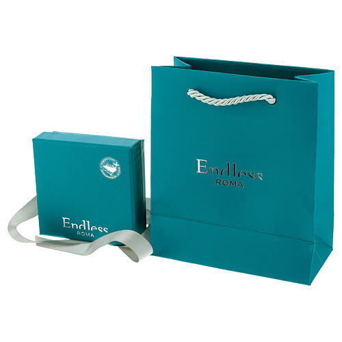 Jubiläumsrosenkranz aus Aquamarin Edelsteinen 925er Silber Flussperle Endless 7