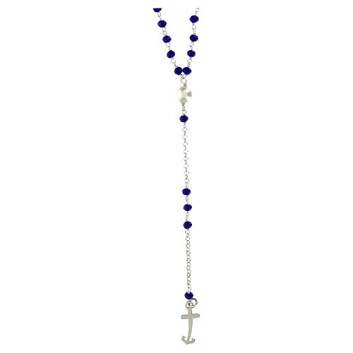 Rosario Giubileo gemme blu argento 925 perla di fiume Endless 1