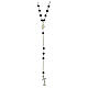 Jubilee rosary with black beads, 925 silver and freshwater pearl by Endless s1