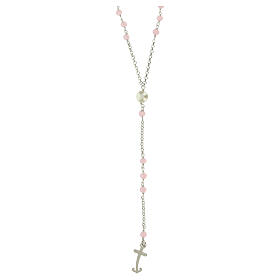 Jubilee rosary with pink beads, 925 silver and freshwater pearl by Endless