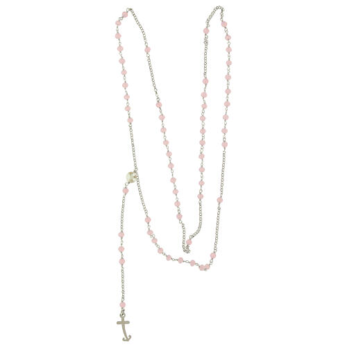 Jubilee rosary with pink beads, 925 silver and freshwater pearl by Endless 3