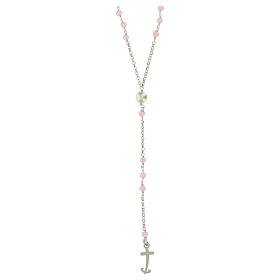 Jubilee rosary pink gemstones 925 silver river pearl, Endless