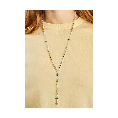 Jubiläumsrosenkranz aus 925er Silber mit farbigen Kristallen Endless 2