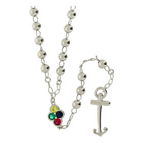 Rosario Giubileo sfere argento 925 cristalli colorati Endless