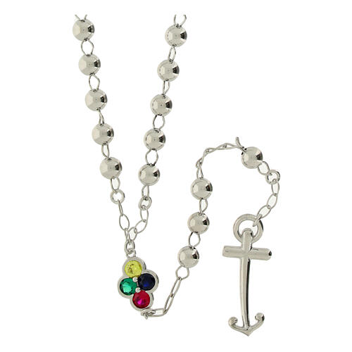 Rosario Giubileo sfere argento 925 cristalli colorati Endless 1