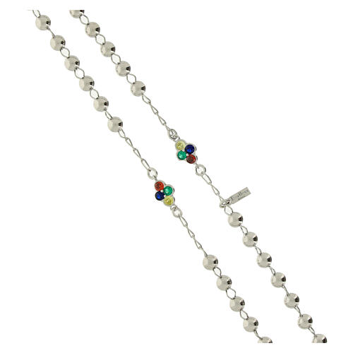 Rosario Giubileo sfere argento 925 cristalli colorati Endless 4