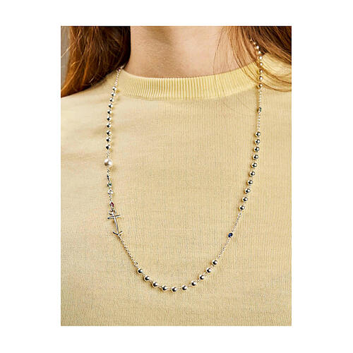 Rosary necklace of Jubilee 2025 by Endless, 925 silver, pearl and rhinestones 2