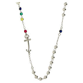 Collana rosario Giubileo argento 925 perla e brillanti Endless