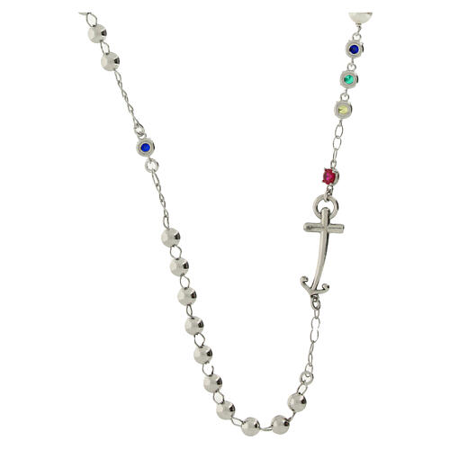 Collana rosario Giubileo argento 925 perla e brillanti Endless 3