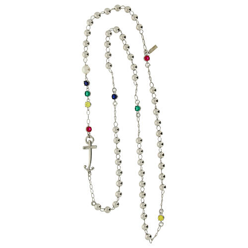 Collana rosario Giubileo argento 925 perla e brillanti Endless 4