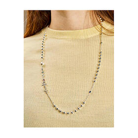 Jubilee rosary necklace in 925 silver, pearl and diamonds, Endless