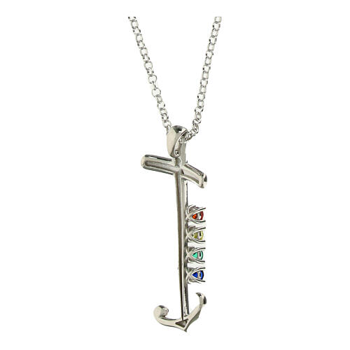 Collier Jubilé croix âme forte argent 925 cristaux Endless 3