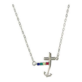 Collier Jubilé croix âme lumineuse argent 925 cristaux Endless