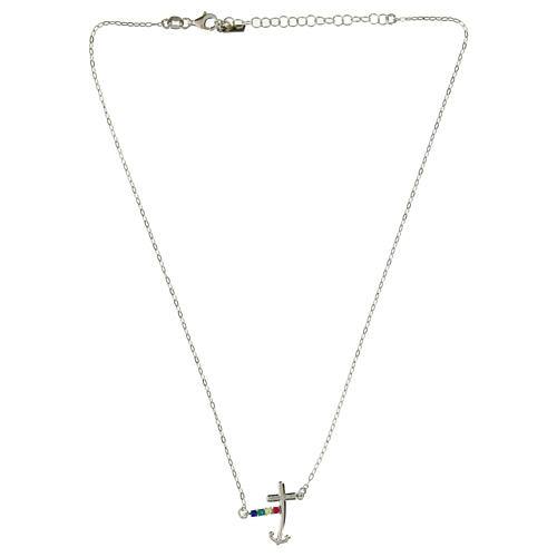 Collier Jubilé croix âme lumineuse argent 925 cristaux Endless 5