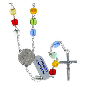 Rosario Giubileo 2025 argento 925 grani 0,5 cm cristallo