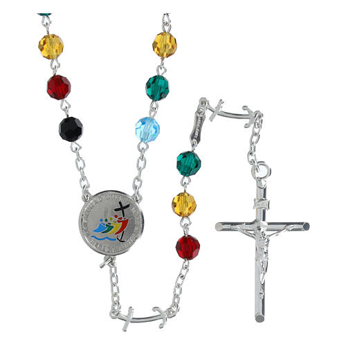 Rosario Giubileo 2025 argento 925 grani cristallo 0,6 cm 1