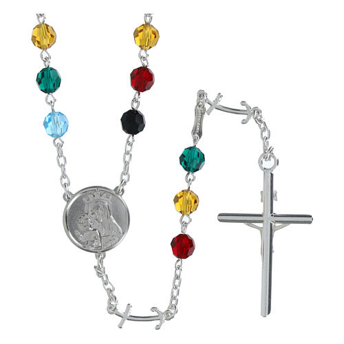 Rosario Giubileo 2025 argento 925 grani cristallo 0,6 cm 2